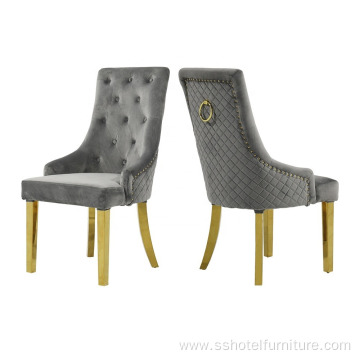 Modern luxury dinning room velvet Fabric dining chair